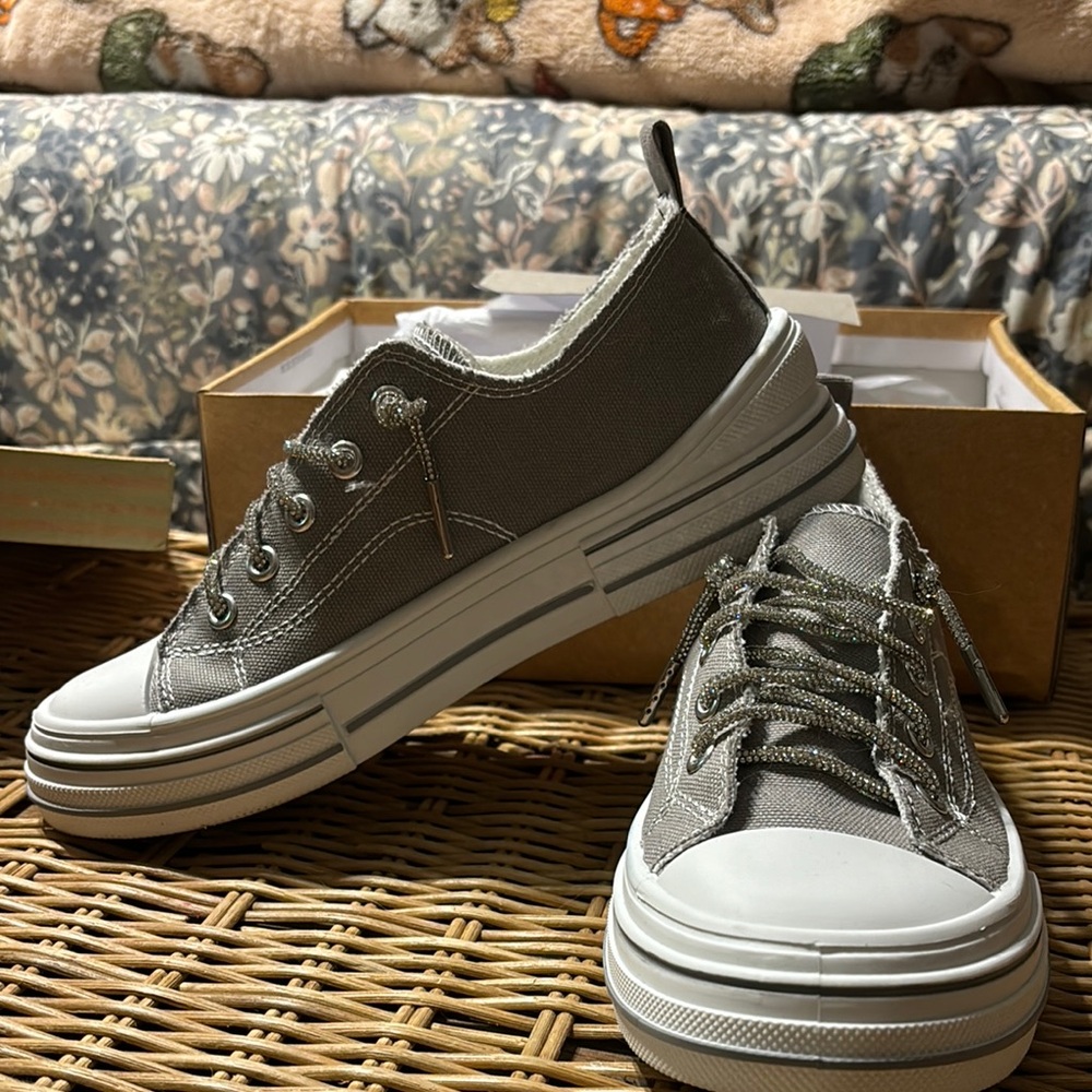 Gray Canvas Sneakers